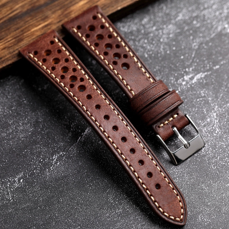 Racing Strap in Italian Pueblo Chestnut Leather