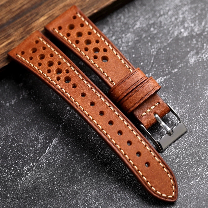 Racing Strap in Italian Pueblo Brown Leather