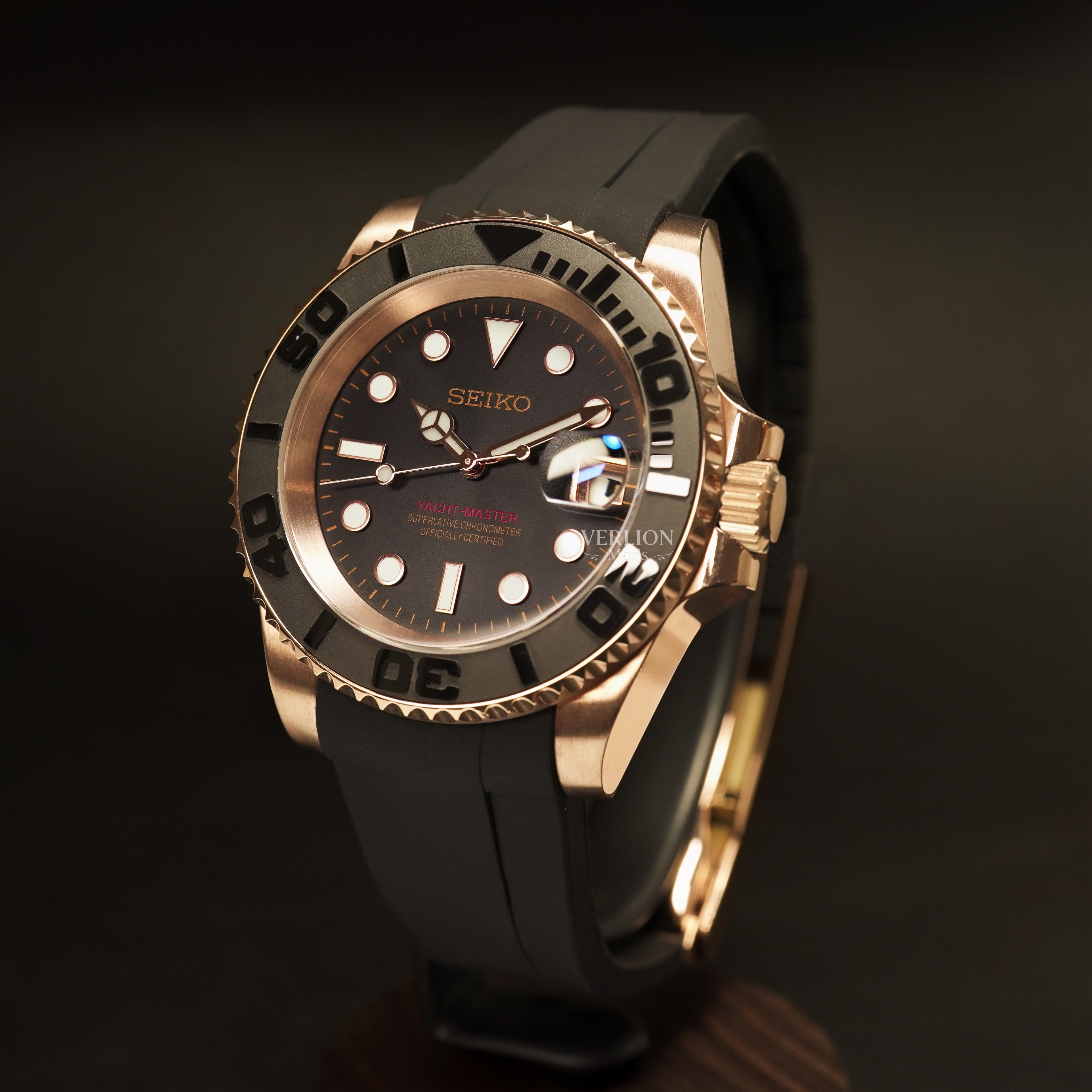 Black Rose Gold Yacht Master V2 – Mod Watch