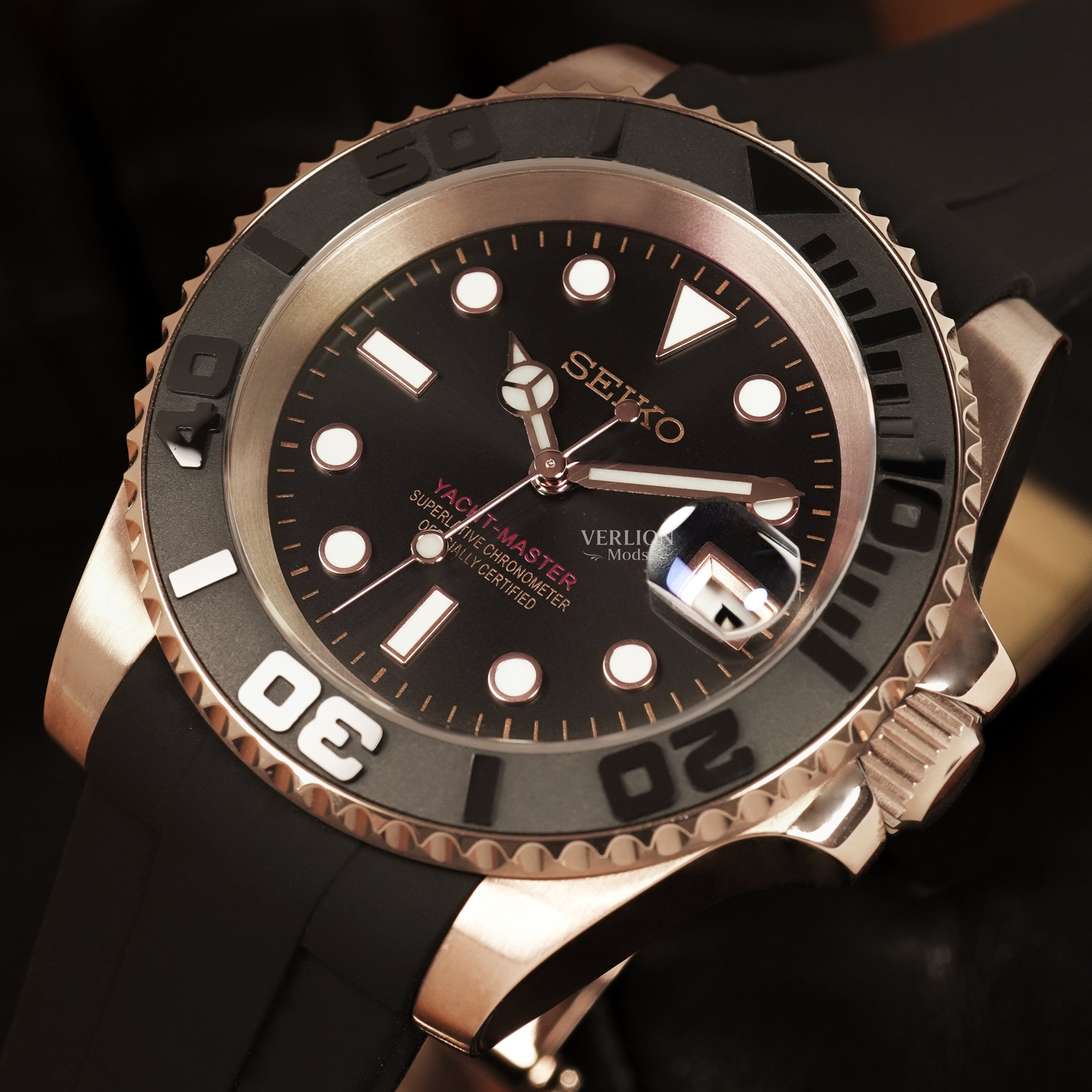 Black Rose Gold Yacht Master V2 – Mod Watch