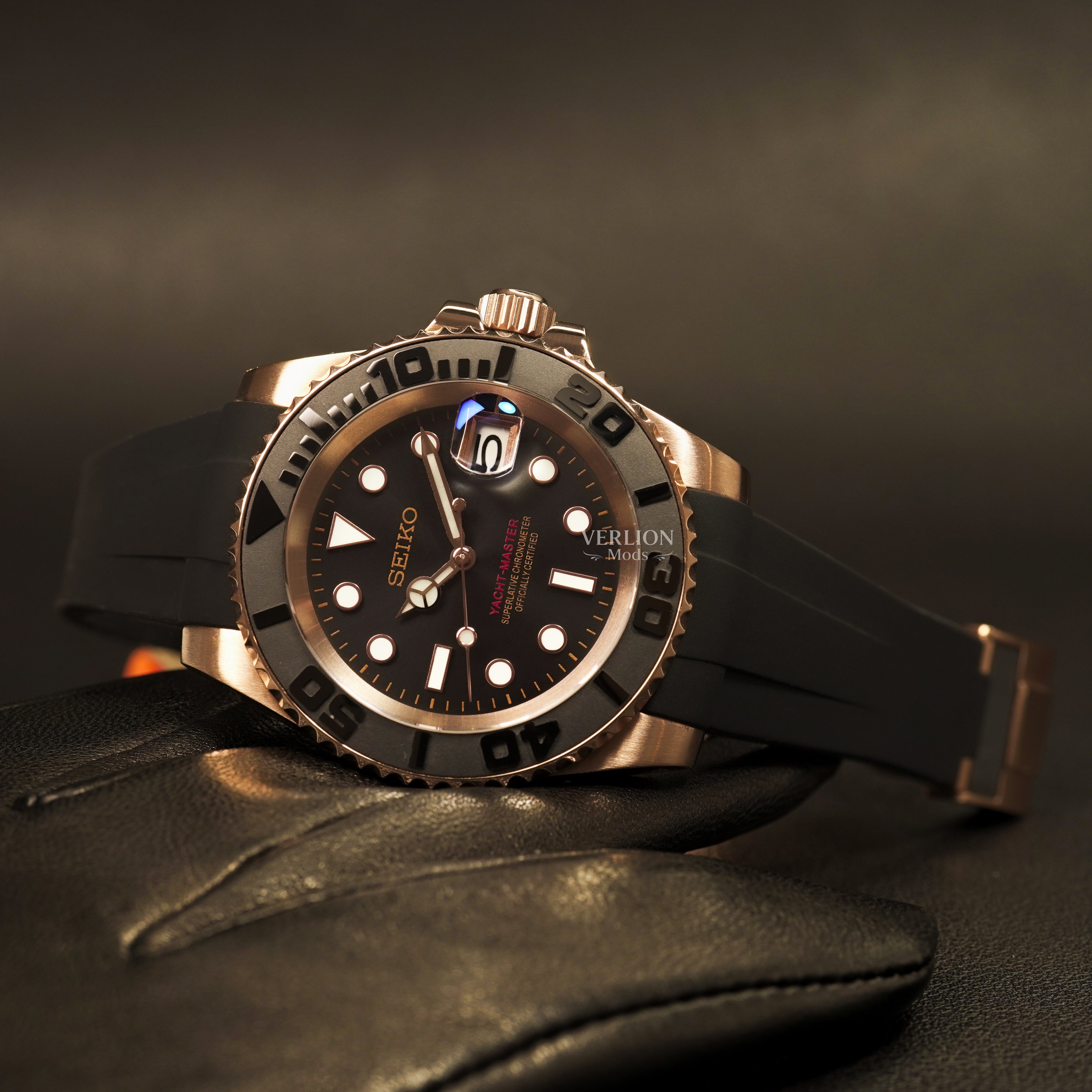 Black Rose Gold Yacht Master V2 – Mod Watch