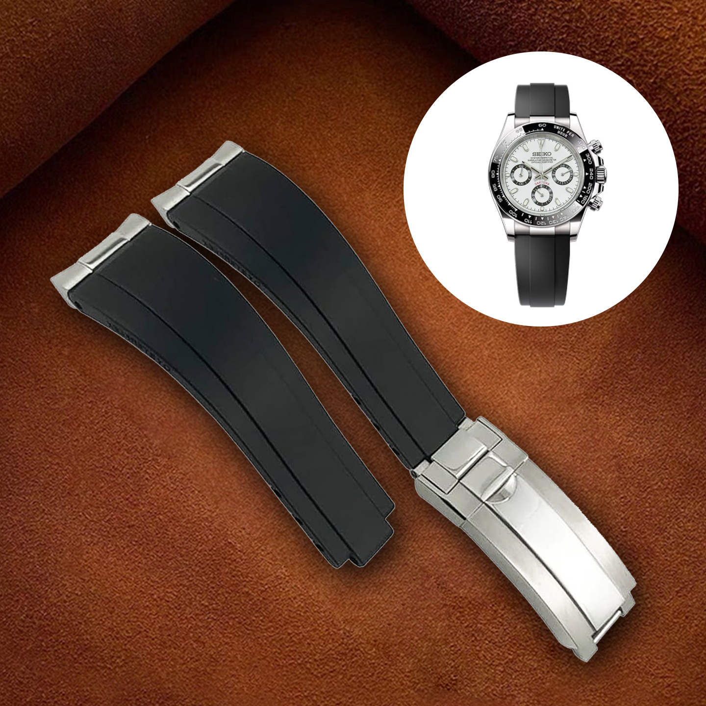 Daytona 40mm Oysterflex-Style Rubber Strap - Verlion Mods