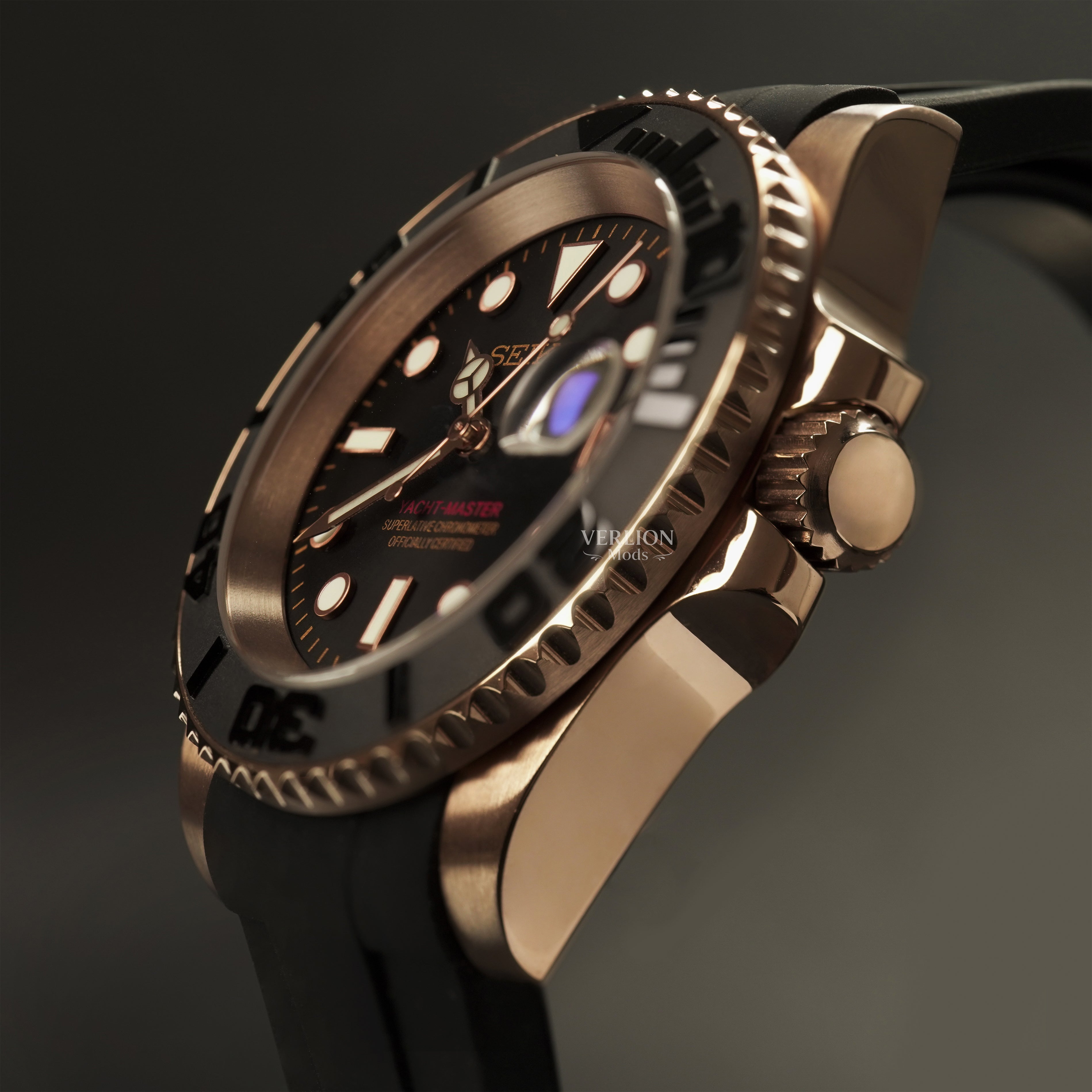 Black Rose Gold Yacht Master V2 – Mod Watch