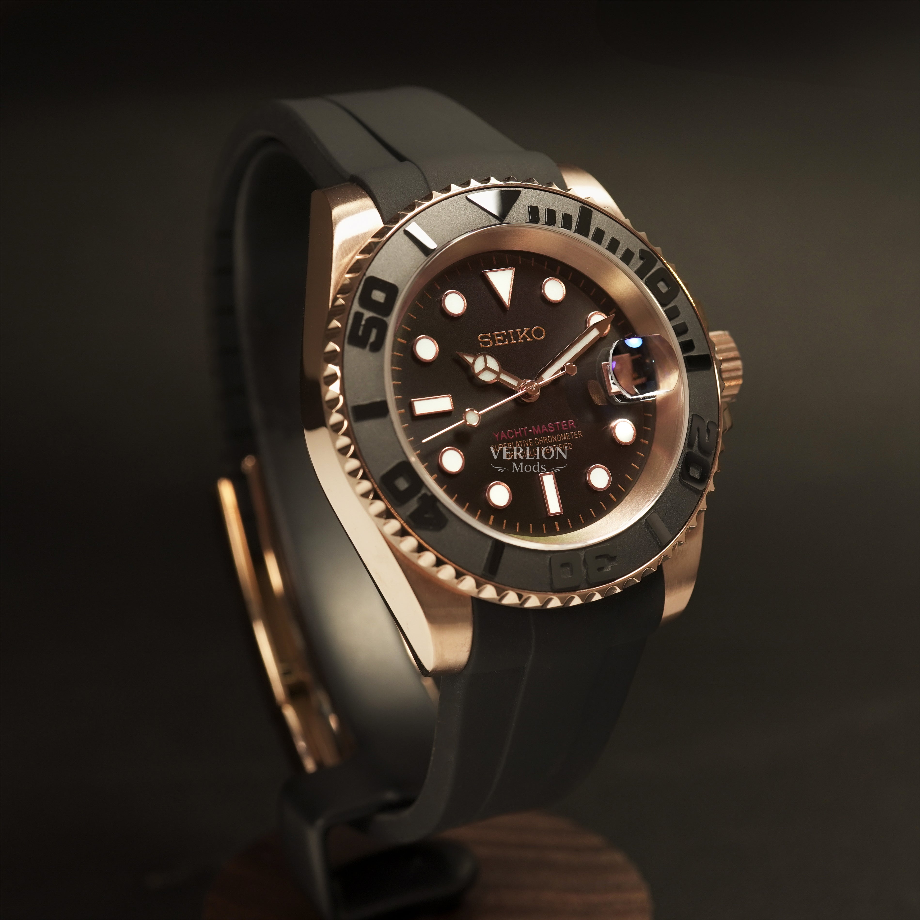 Black Rose Gold Yacht Master V2 – Mod Watch
