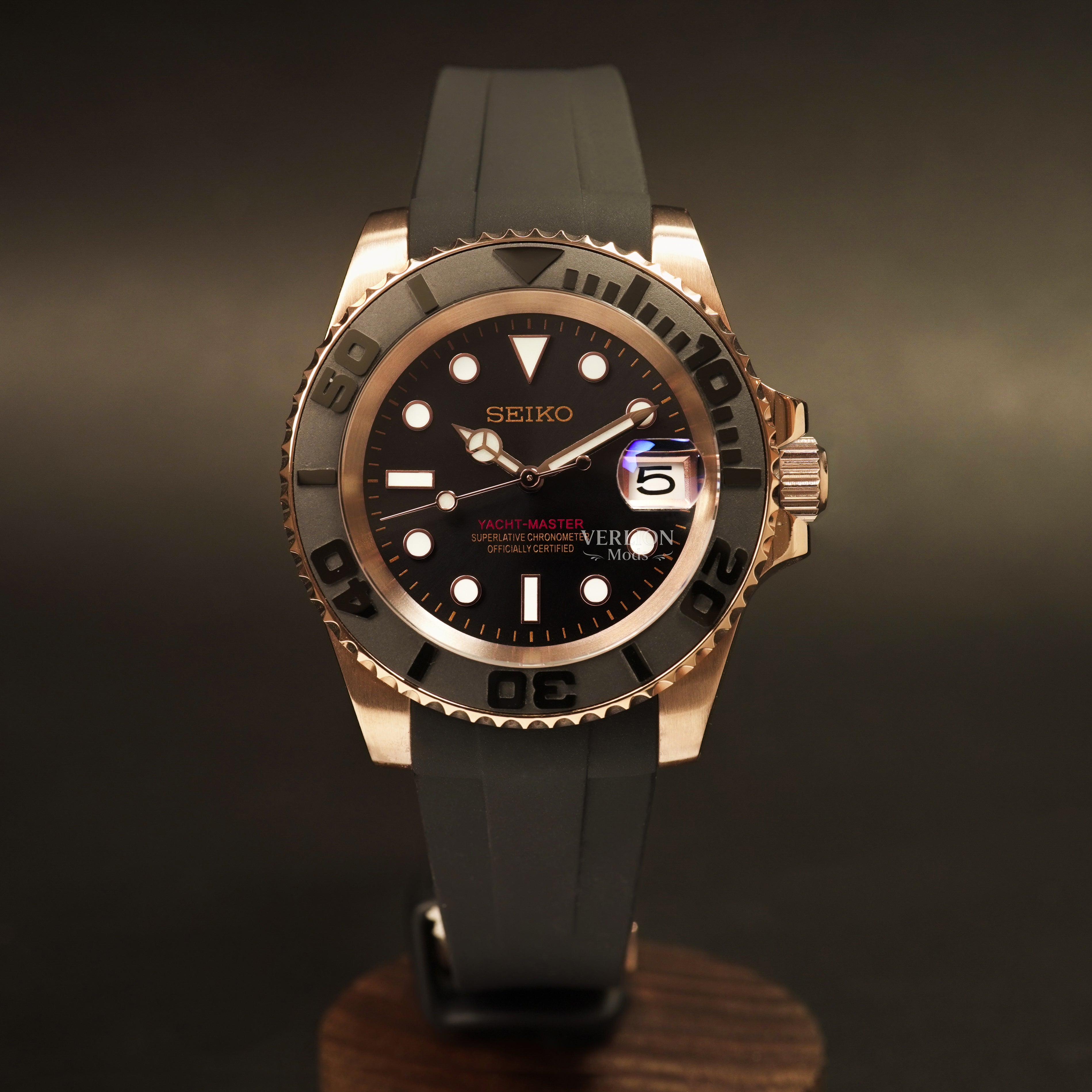 Black Rose Gold Yacht Master V2 – Mod Watch