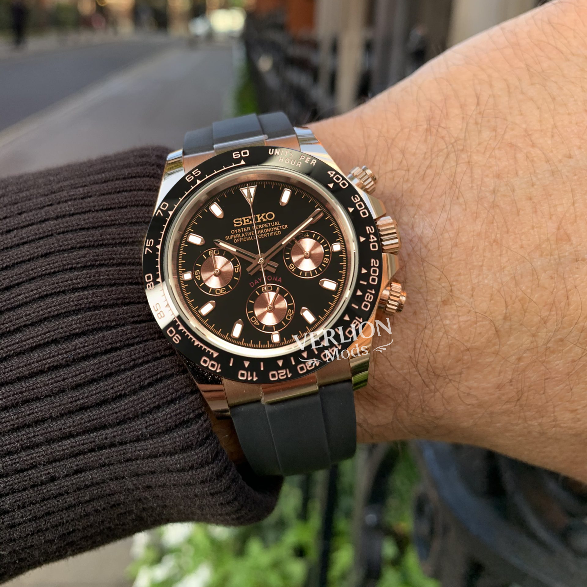 Black Daytona Rose Gold – Mod Watch