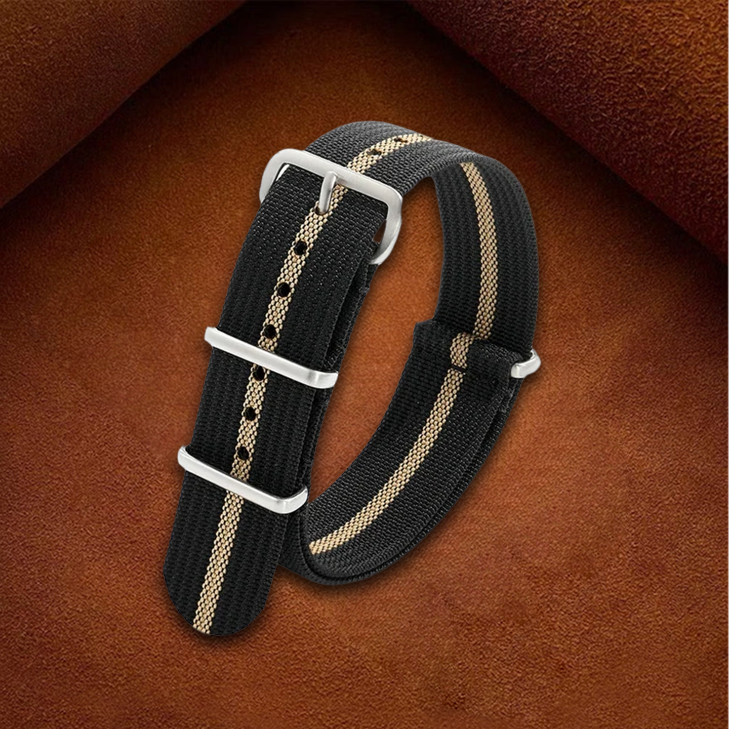 Bracelet NATO noir/jaune